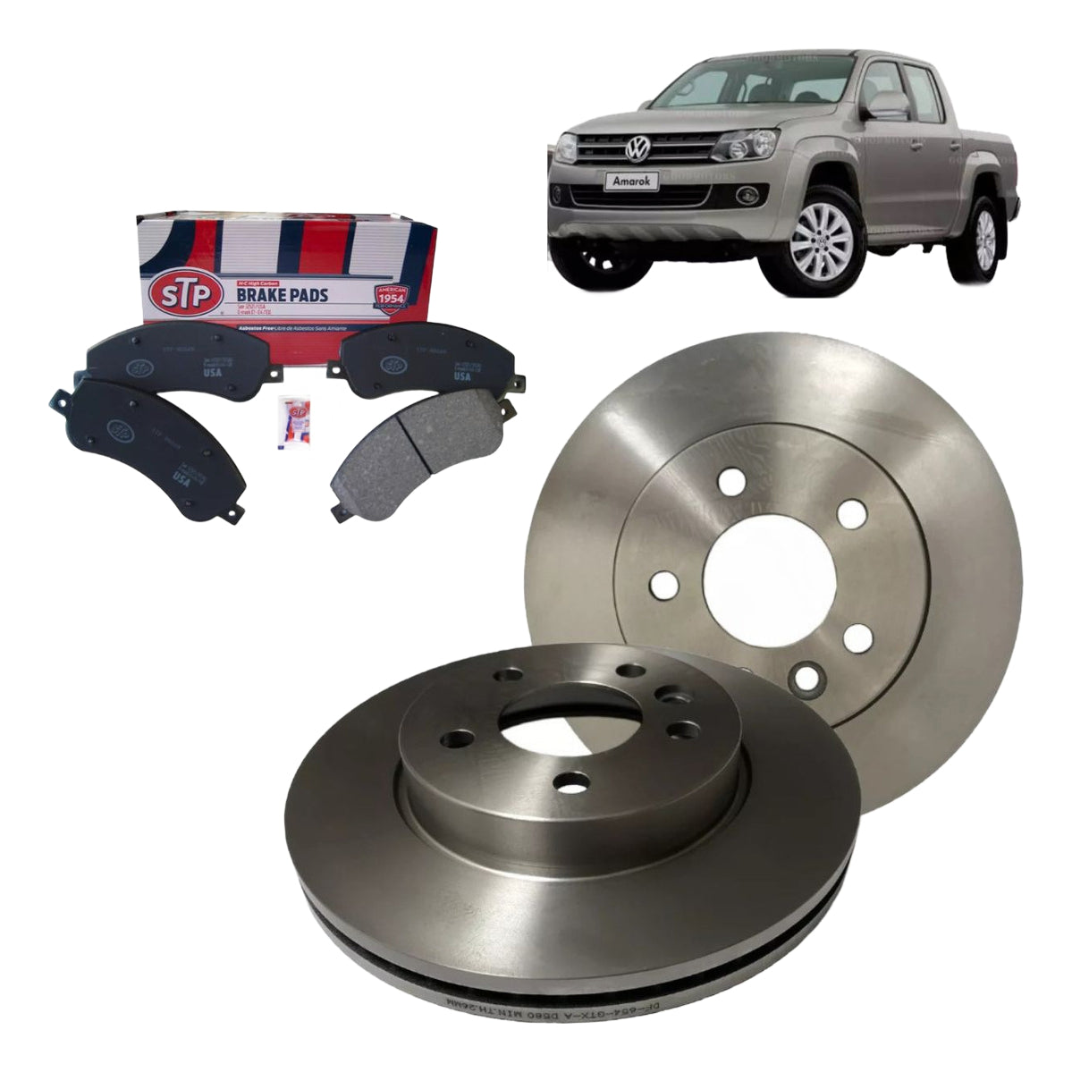 Discos + Pastillas De Freno Delanteras Amarok 2.0 2010-2022