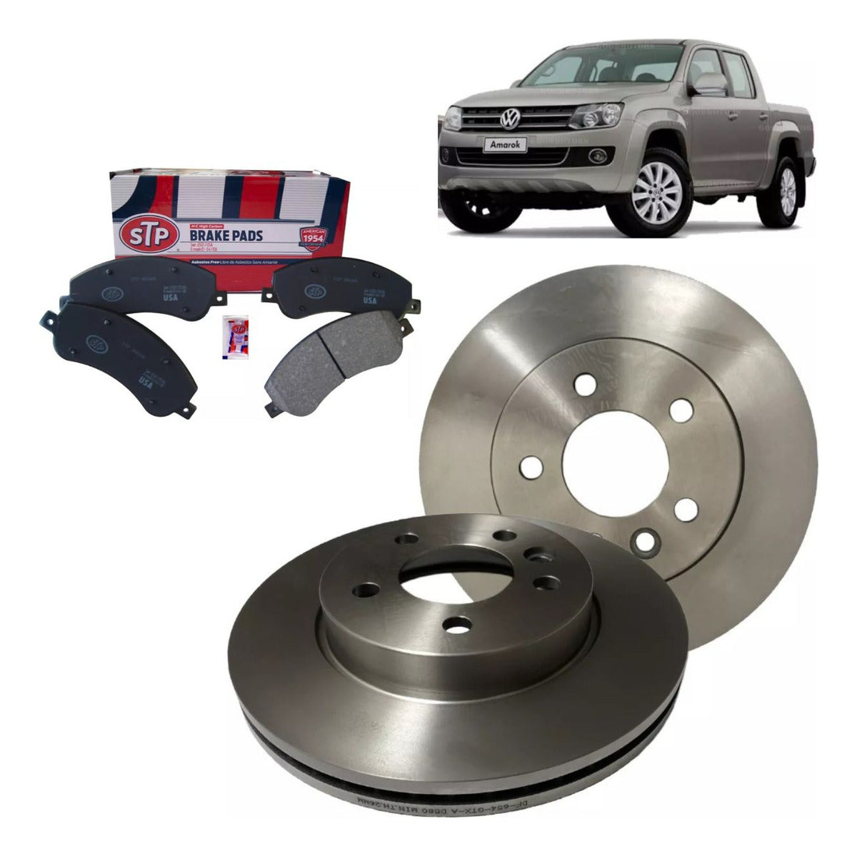 Discos + Pastillas De Freno Delanteras Amarok 2.0 2010-2023