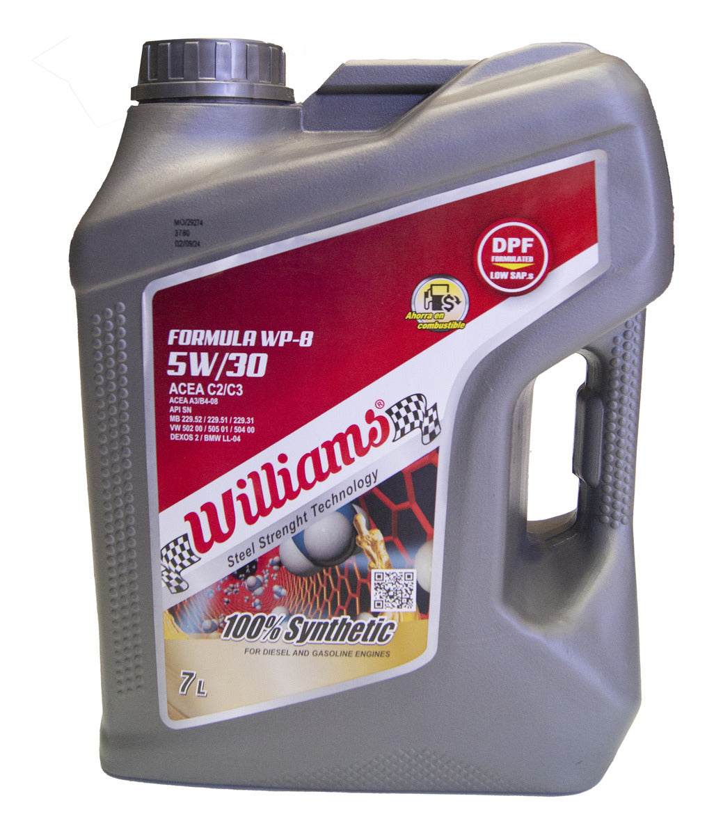 Aceite Williams 5w30 Wp-8 7 Ltr 100% Synthetic D P F