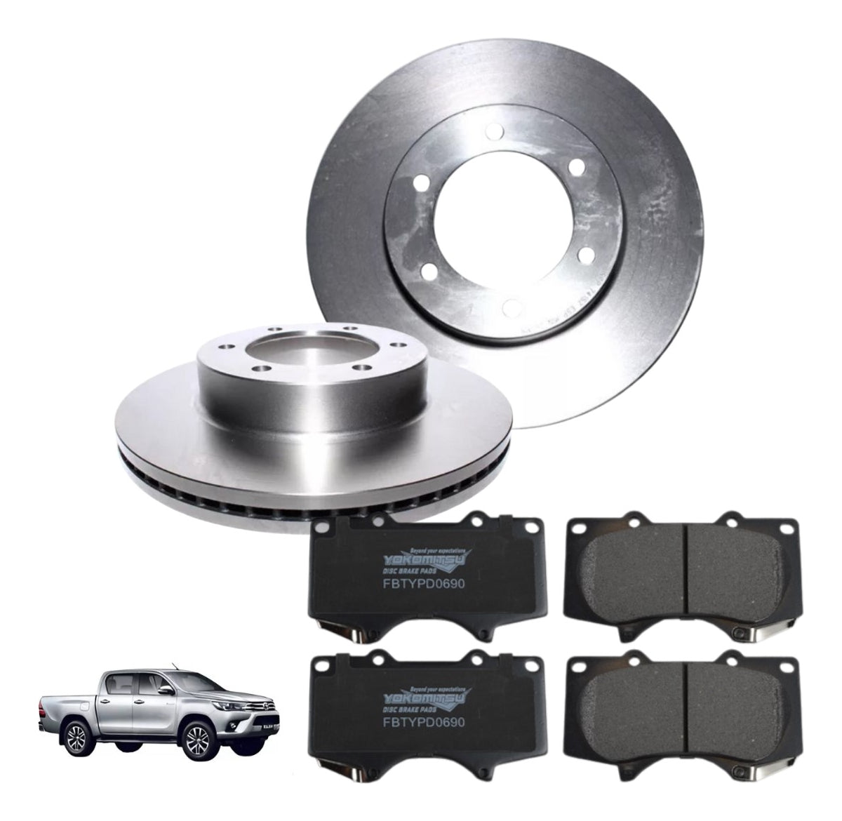 Discos + Pastillas Frenos Delantero Toyota Hilux 2.4 2022