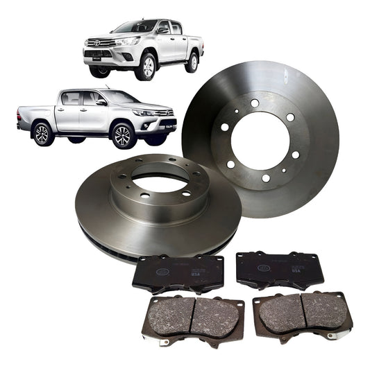 Discos + Pastillas Freno Delanteras New Hilux 2.8 2016-2024