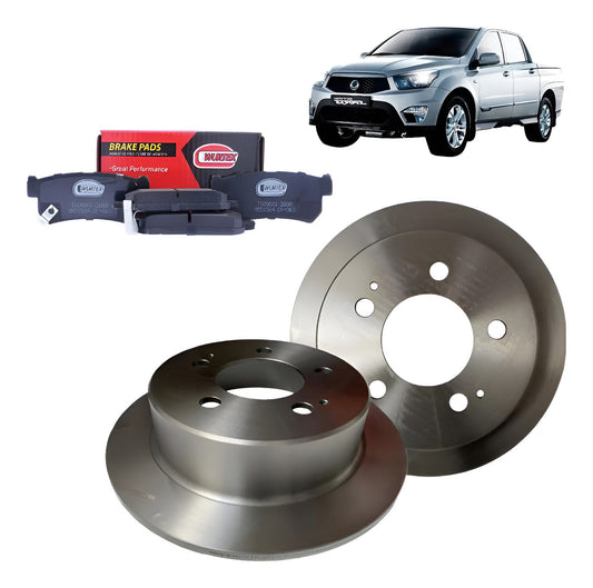 Discos + Pastillas Freno Traseros Rexton 2.7  2006-2013