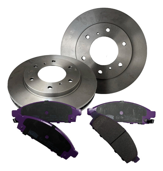 Discos + Pastillas De Freno Delanteras Fiat Fullback 2.4