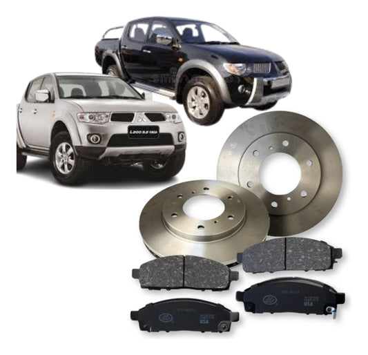 Discos + Pastillas Freno Mitsubishi L200 2.5 Año 2014