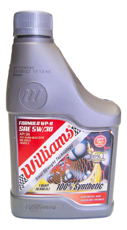 Aceite Williams 5w30 Wp-8 1 Ltr 100% Synthetic D P F