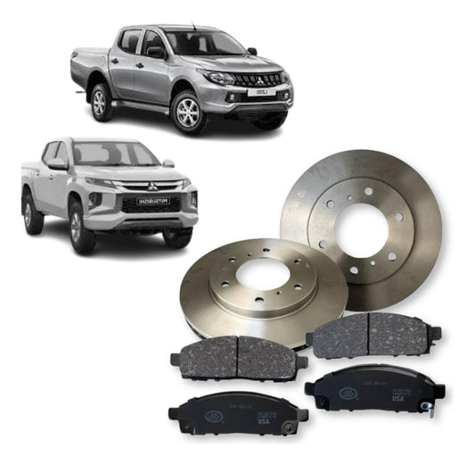 Discos + Pastillas Freno Mitsubishi New L200 2.4 Año 2023
