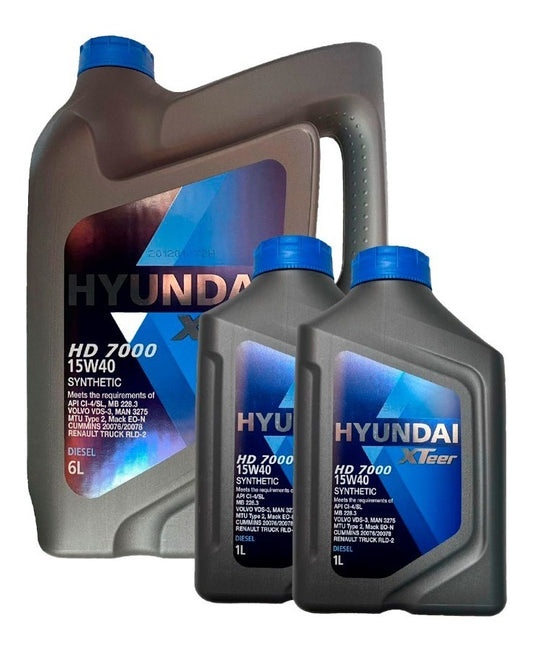 Aceite Sintetico Xteer Hd 7000 15w40 Marca Hyundai 8 L T S