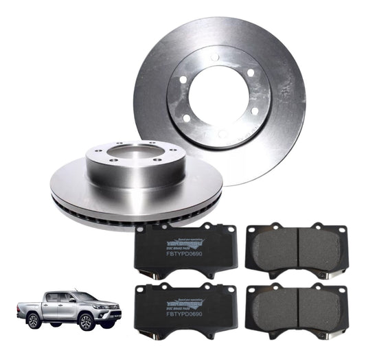 Discos + Pastillas Frenos Delantero Toyota Hilux 2.4  2022