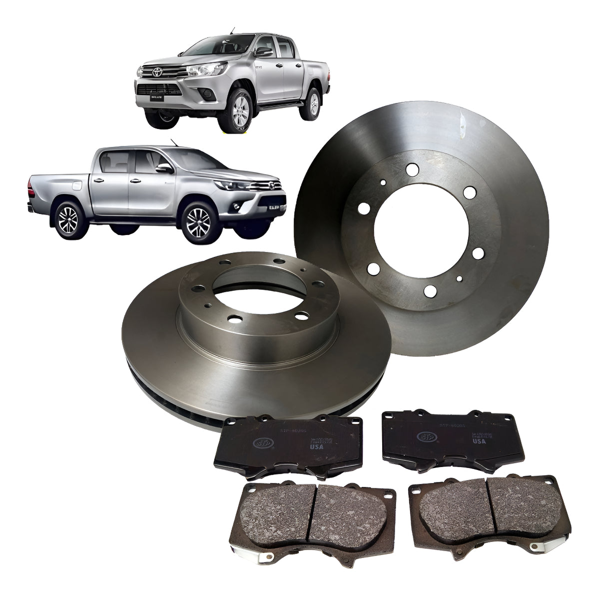Discos + Pastillas Freno Delanteras New Hilux 2.4 2016-2024