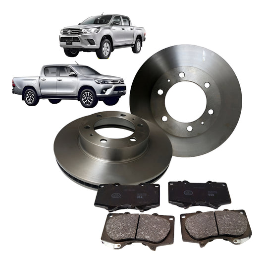 Discos + Pastillas Freno Delanteras New Hilux 2.4 2016-2024